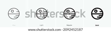 death star icon. Thin, Light Regular And Bold style design isolated on white background