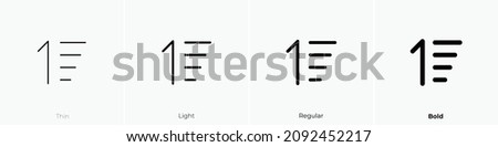 sort amount up icon. Thin, Light Regular And Bold style design isolated on white background