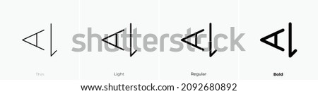 text rotation down icon. Thin, Light Regular And Bold style design isolated on white background