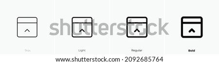 expand up icon. Thin, Light Regular And Bold style design isolated on white background