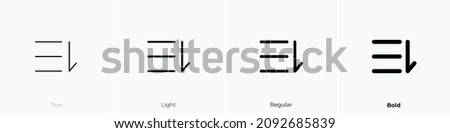 sort one icon. Thin, Light Regular And Bold style design isolated on white background