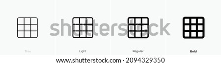 insert table icon. Thin, Light Regular And Bold style design isolated on white background