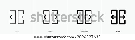 split cells icon. Thin, Light Regular And Bold style design isolated on white background