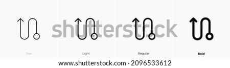 s turn down icon. Thin, Light Regular And Bold style design isolated on white background