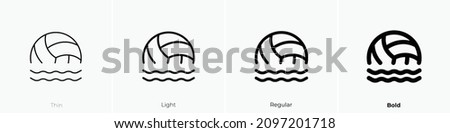 waterpolo icon. Thin, Light Regular And Bold style design isolated on white background