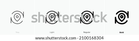repositioning icon. Thin, Light Regular And Bold style design isolated on white background