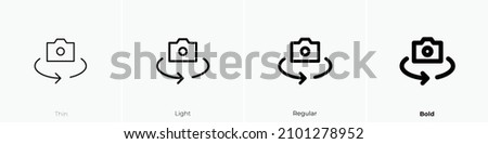 reverse lens icon. Thin, Light Regular And Bold style design isolated on white background