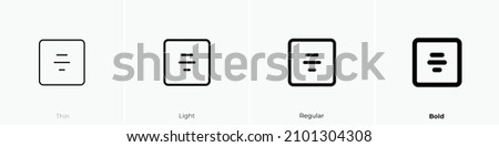 alignment horizontal center icon. Thin, Light Regular And Bold style design isolated on white background
