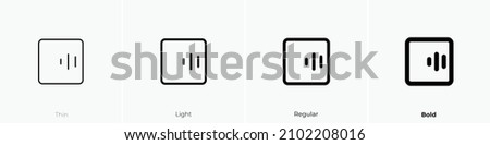 alignment vertical right icon. Thin, Light Regular And Bold style design isolated on white background