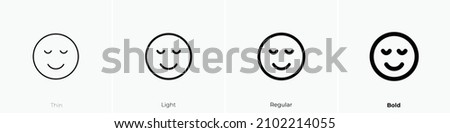 relieved face icon. Thin, Light Regular And Bold style design isolated on white background