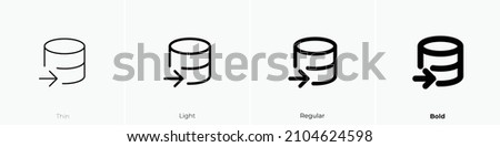 database import icon. Thin, Light Regular And Bold style design isolated on white background