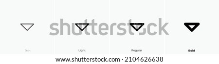 caret down icon. Thin, Light Regular And Bold style design isolated on white background