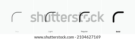 radius top left icon. Thin, Light Regular And Bold style design isolated on white background