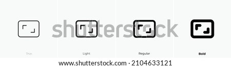 aspect ratio icon. Thin, Light Regular And Bold style design isolated on white background