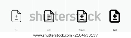 file diff icon. Thin, Light Regular And Bold style design isolated on white background