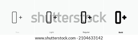 column insert right icon. Thin, Light Regular And Bold style design isolated on white background