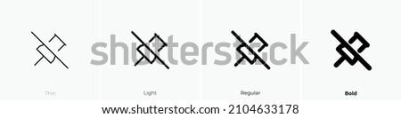 pinned off icon. Thin, Light Regular And Bold style design isolated on white background