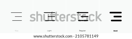 align right icon. Thin, Light Regular And Bold style design isolated on white background
