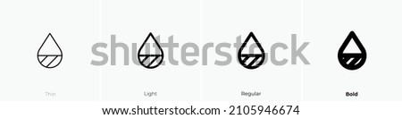 droplet filled 2 icon. Thin, Light Regular And Bold style design isolated on white background