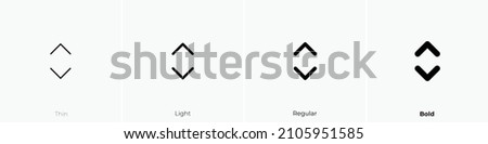 selector icon. Thin, Light Regular And Bold style design isolated on white background