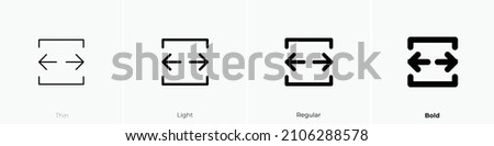 viewport wide icon. Thin, Light Regular And Bold style design isolated on white background