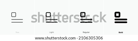 float none icon. Thin, Light Regular And Bold style design isolated on white background