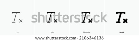 clear formatting icon. Thin, Light Regular And Bold style design isolated on white background