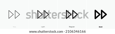 player track next icon. Thin, Light Regular And Bold style design isolated on white background