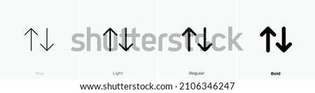 arrows sort icon. Thin, Light Regular And Bold style design isolated on white background Stock foto © 