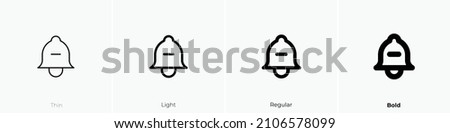 bell minus icon. Thin, Light Regular And Bold style design isolated on white background