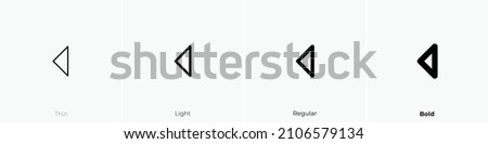 caret left icon. Thin, Light Regular And Bold style design isolated on white background