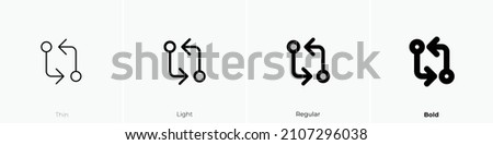 git compare icon. Thin, Light Regular And Bold style design isolated on white background