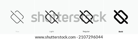 square rotated off icon. Thin, Light Regular And Bold style design isolated on white background