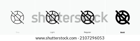ball football off icon. Thin, Light Regular And Bold style design isolated on white background