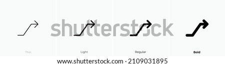 trending up 2 icon. Thin, Light Regular And Bold style design isolated on white background