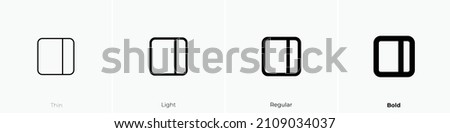 layout sidebar right icon. Thin, Light Regular And Bold style design isolated on white background