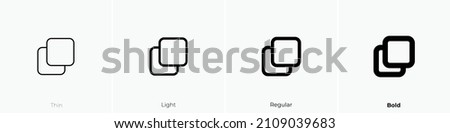 layers subtract icon. Thin, Light Regular And Bold style design isolated on white background