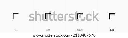 chevron up left icon. Thin, Light Regular And Bold style design isolated on white background