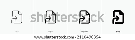 file symlink icon. Thin, Light Regular And Bold style design isolated on white background
