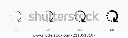 rotate clockwise 2 icon. Thin, Light Regular And Bold style design isolated on white background