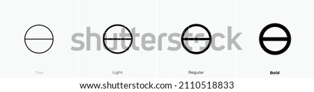 circle half vertical icon. Thin, Light Regular And Bold style design isolated on white background