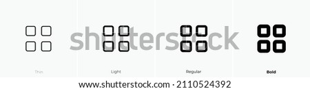 layout grid icon. Thin, Light Regular And Bold style design isolated on white background