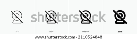 device computer camera off icon. Thin, Light Regular And Bold style design isolated on white background