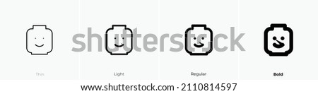 lego icon. Thin, Light Regular And Bold style design isolated on white background