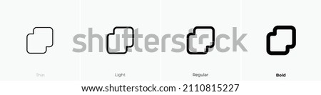 layers union icon. Thin, Light Regular And Bold style design isolated on white background
