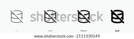 database off icon. Thin, Light Regular And Bold style design isolated on white background