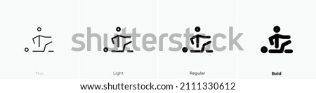 physotherapist icon. Thin, Light Regular And Bold style design isolated on white background