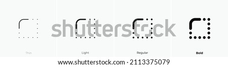 border radius icon. Thin, Light Regular And Bold style design isolated on white background