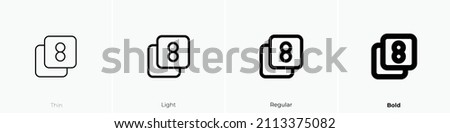 box multiple 8 icon. Thin, Light Regular And Bold style design isolated on white background