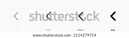 chevron left icon. Thin, Light Regular And Bold style design isolated on white background